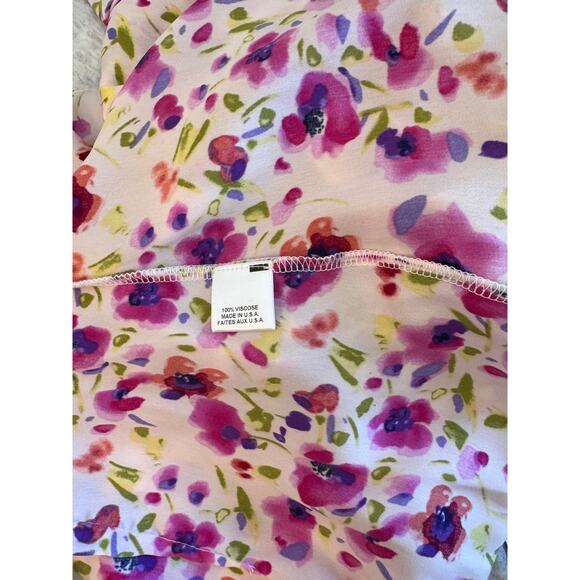 MISA Los Angeles Floral Watercolor Wrap Mini Dress Size Large - Picture 5 of 5
